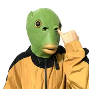 Green Fish Monster Mask Latex Full Head Headgear Halloween