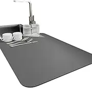 Dish Drying Mat for Kitchen Countertop Anti-Slip Rubber-Lined Drainage Pad Strong Water Absorption Wear-Resistant and Scratch-Resistant Coffee Machine Plate Rack Drying Pad (1, 40*50cm)