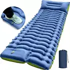 Camping Sleeping Pad, Ultralight Inflatable Sleeping Mat with Built-In Fo...
