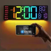 Upgraded Digital Calendar Alarm Day Clock -Large Screen Display,