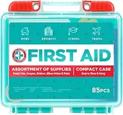 Be Smart Get Prepared 85 Piece First Aid Kit In Durable Plastic Case, Compact, 0.69 Pound