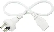White 0.5M Monitor Power Cord Kettle Lead C13 to 3-Pin Aus Pulg Power Cable 240V Socket Lead