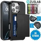 For iPhone 16e 16 15 14 13 12 11 Pro Max Plus Case Wallet Card Holder Shockproof