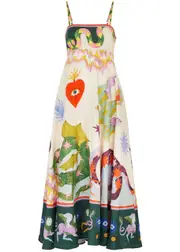Alemais Seeker Printed Linen Maxi Dress - Multicoloured - 14 14