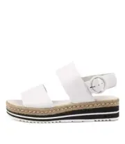 New Django & Juliette Atha White Leather Womens Shoes Casual