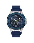 Guess Chronograph Watch Blue Silicone Strap Men Watches