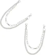 [WESIEVYA] 2pcs Waist Chain Rocker Chains Wallet Chains Wallet Chain Punk Wallet Chain Belt Punk Belt Waist Belt Hip Hop Belly Chain Body Chain Pants Decorative Chain Silver Metal