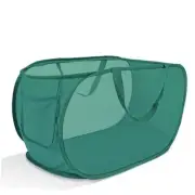 Collapsible Laundry Basket. Mesh Pop Up Laundry Hamper with Horizontal Green