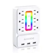 Multi Plug Outlet Extender,6 Outlet Surge Outlet Protector with 3 USB Charger...