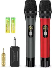 Wireless Microphone Professional Handheld Cordless Dynamic Mic System Receiver