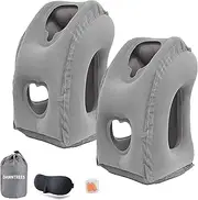 DAWNTREES 2 Pack Inflatable Travel Pillow Neck Support for Airplane,Neck Pillow Inflatable for Sleeping, Comfortably Support Head, Neck