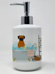 Fawn Boxer in Bathtub Ceramic Soap Dispenser Hand Soap Dispenser Pump Bottles