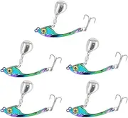 5pcs Fishing Lures, Colorful Fishing Lure Kit Metal Vane/Wing Bait with Tackle Box Tail Vane/Wing Bait for Bass Trout Salmon