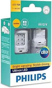 Philips Ultinon LED T20 W21W 12V Amber Wedge globes - boxed pair
