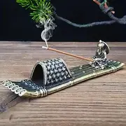 Vintage Gingerbread for Man Incense Burner - Alloy Boat Design for Sandalwood Agarwood, Perfect for Home Decor Sleep Aid
