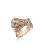 Bloomingdale's Fine Collection Diamond Crossover Buckle Ring in 14K Rose & White Gold, 1.23 tcw