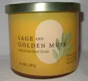 Kirkland's 14 oz Large 3-Wick Candle Natural Wax Blend SAGE & GOLDEN MUSK