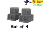 4x IKEA SKUB Shoe Box Storage Container Foldable Organiser Grey Wardrobe