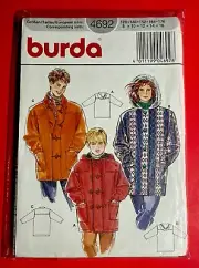 BURDA 4692 YOUTH COAT JACKET YOUTH 8-16 SEWING PATTERN UNCUT