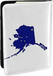 [JEJEA] Alaska State Flag Map Print Travel Organizer Credit Cards Case Passport BookPassport Holder Cover Wallet forTraveling,, Black, One Size
