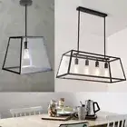 Kitchen Lamp Black Chandelier Lighting Retro Ceiling Lights Glass Pendant Light