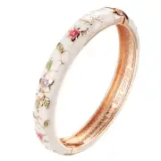 UJOY Vintage Bracelet Colorful Cloisonne Women Hinged Bangles Enameled Bracel...