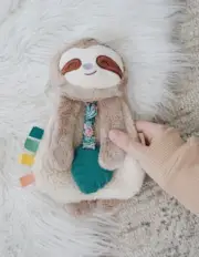 Itzy Ritzy Lovey Sloth Plush w/ Silicone Teether Toy Newborn Baby Shower Gift
