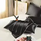 NNEDSZ Black Luxury Double-Sided Satin Silk Pillowcase - Summer Cooling Polyeste