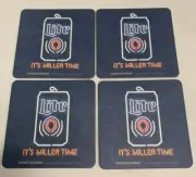 4 NEW 2020 (Old Stock) - Lite *It's Miller Time* Beer Coasters