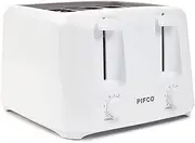 PIFCO® Essentials White Toaster 4 Slice - Dual Control with 6 browning Levels & Anti-Jam Function - Easy to Clean with Removable Crumbs Tray 1400W