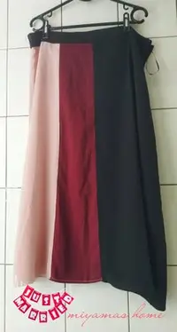 在飛比找Yahoo奇摩拍賣-7-11運費0元優惠優惠-Zalora三色拼接中長裙XL SIZE(SK0246)