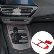 Red Carbon Fiber Center Control Gear Shift Panel Trim For BMW Z4 19-2022
