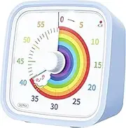Yunbaoit Visual Timer with Protective Case, Rainbow Disc 60 Minute Countdown Timer for Children and Adults, Quiet Time Management Tool (Light Blue)