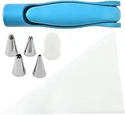 JOKHOO 7 Pcs Cake Decorating Supplies Kit, DIY Cake Decorating Pen, Pastry Icing Pen, 4 Icing Piping Tips, Pastry Bag, Cake Deco Tools Kit, Best Cookie Deco Tools (Blue)