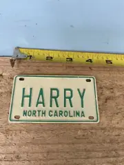 Old School North Carolina HARRY Bike License Plate Schwinn,Mongoose BMX