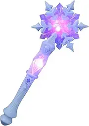 Toddmomy Birthday Party Supplies Light Up Snowflake Glow Wand Princess up with Sound for Kids Girls Costume Accessories Toy Musical Toys blue 32X11X3CM