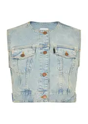 Haikure Judy Cropped Denim Vest - Blue - S (UK8-10 / S) S (UK8-10 / S)