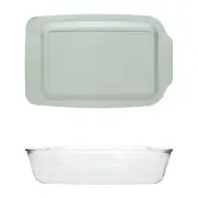 Pyrex 233-D 5Qt Glass Baking Dish and 233-PC 3qt Sage Green Lid