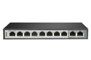 10-Port Gigabit PoE Switch with 8 Long Reach PoE Ports and 2 Uplink Ports