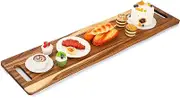 Baderke Large Charcuterie Board with Handles 48 x 12 Inch Rectangular Wood Serving Board Acacia Serving Tray Long Cheese Platter for Meat Food Party Appetizers Fruits Display Kitchen Outdoor Use