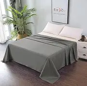 Elegant Comfort Premium Hotel Quality 1-Piece Single Flat Sheet, Luxury and Softest 2000 Thread Count Bedding Flat Sheet (Single,Gray)