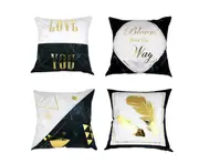 4Pcs Marble Pillowcase Printed Gold Retro Simple Cushion Pillowcase