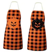 2 Pieces Halloween Pumpkin Apron Pumpkin Kitchen Aprons Halloween Cooking