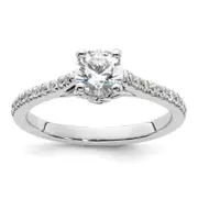 14k White Gold 1/4 Ct. Lab Grown Diamond VS/SI+ G+ 3/4 Ct. Center Round Engagement Ring