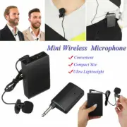 Portable Mic Transmitter Set Mini Wireless Cordless Clip-on Lapel Tie Microphone