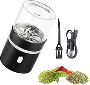 Murnfahs Small Mini Automatic Herb Grinder Electric Herb Grinder compact for Flower Buds With USB Rechargeable 1.7oz Spice Grinder,Glass Herb Chamber Size 2x3.5 inches