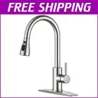 Sleek Stainless Steel Kitchen Faucet with Pull-Down Sprayer for Versatile Use