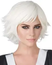 Feathered Short White Cosplay Wig