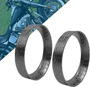 BIGLKNM 2PCS Exhaust Gasket Kit for 1984-2023 Big Twin Touring Sportster Softail Dyna Fat Boy, Steel Graphite Mesh Exhaust Port Gasket