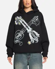 [GOAT CREW] Goat Crew Disney Kingdom Hearts Kingdom Premium Hoodie Black - Size S S Black